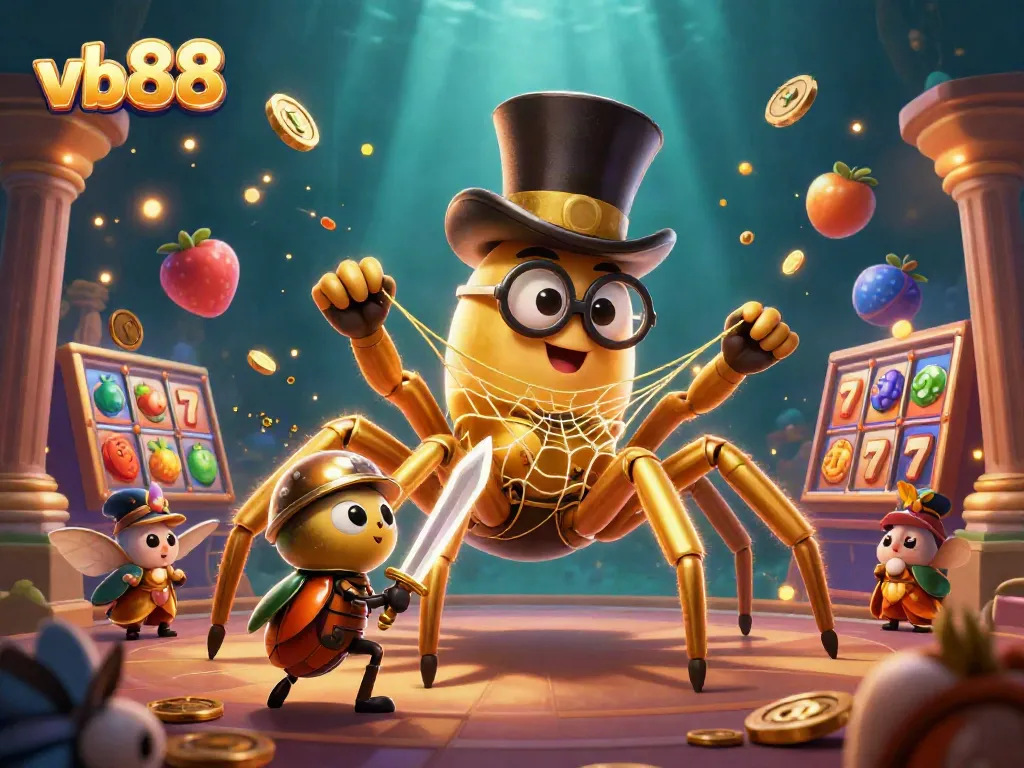 Experience thrilling jackpots at vb88 with an enchanting golden tarantula and dynamic gaming elements.
